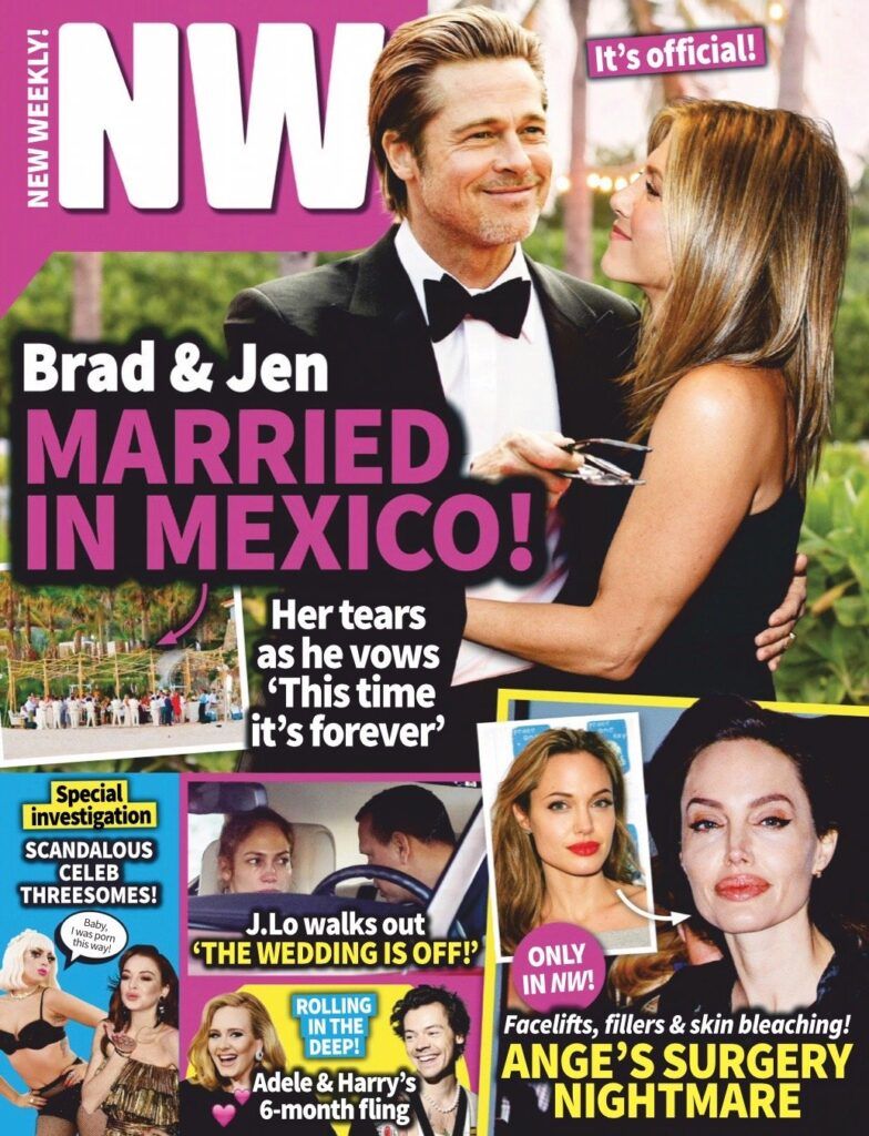 Brad Pitt y Jennifer Aniston se casaron en México noticia de portada
