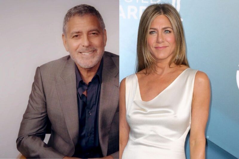 vierekkäin kuvia George Clooneysta ja Jennifer Anistonista