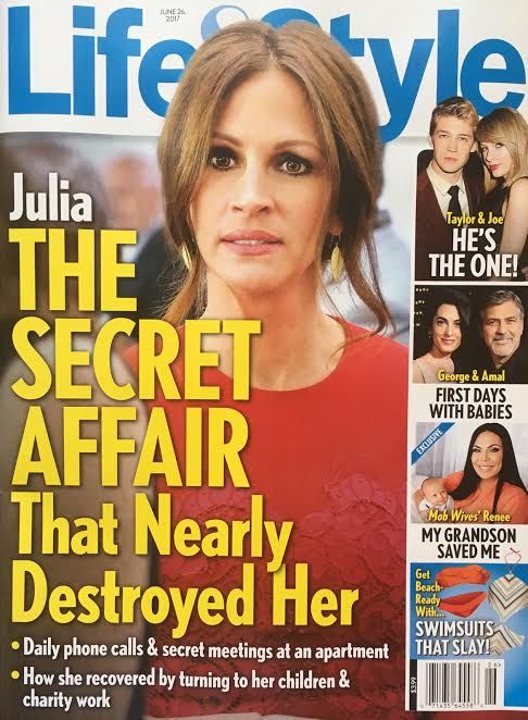 La historia de portada de Julia Roberts Secret Affair Tabloid es engañosa Bait and Switch