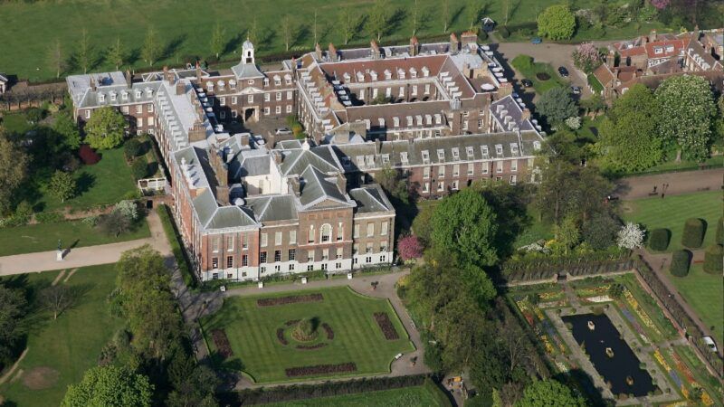 Et flyfoto av Kensington Palace i Hyde Park