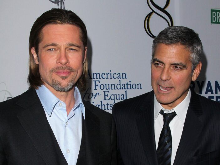 Brad Pitt til venstre, George Clooney til høyre.