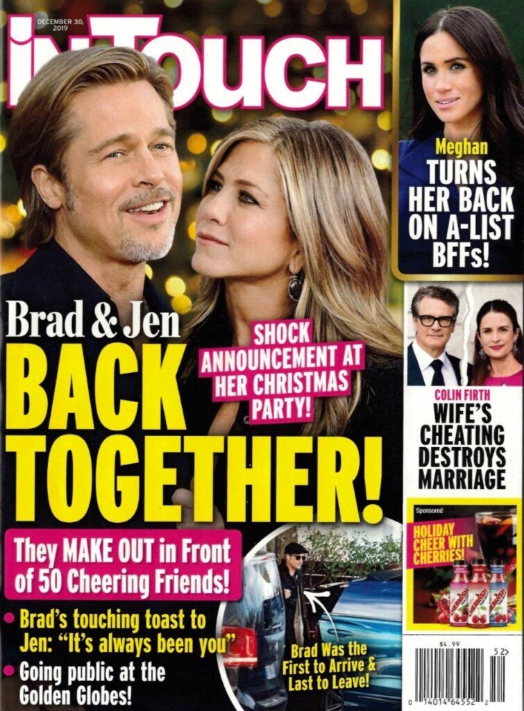 Brad Pitt ja Jennifer Aniston teatavad, et nad on tema jõulupeol tagasi koos?