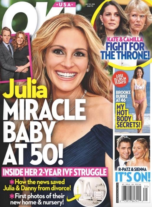 Julia Roberts NO está embarazada de un bebé milagroso a los 50 años, a pesar del informe