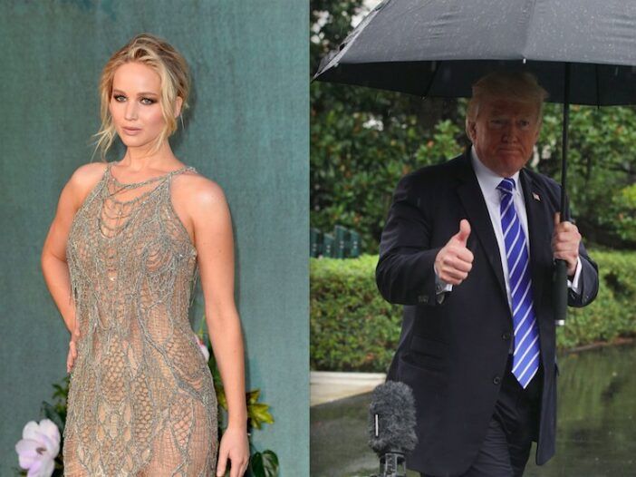 Jennifer Lawrence criticada por decir que los huracanes son un castigo por elegir a Donald Trump