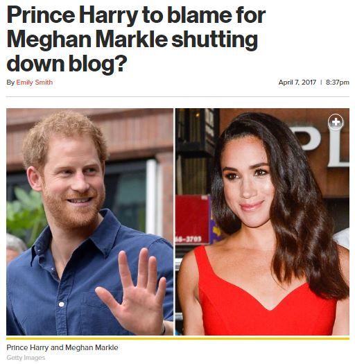 El príncipe Harry NO tiene la culpa de que Meghan Markle cierre el blog, a pesar de las afirmaciones