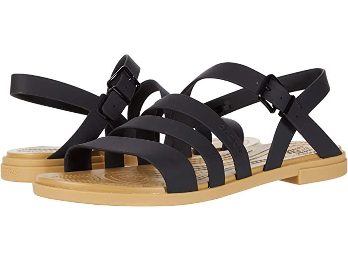 Juodos spalvos Crocs Tulum sandal gaminio nuotrauka.